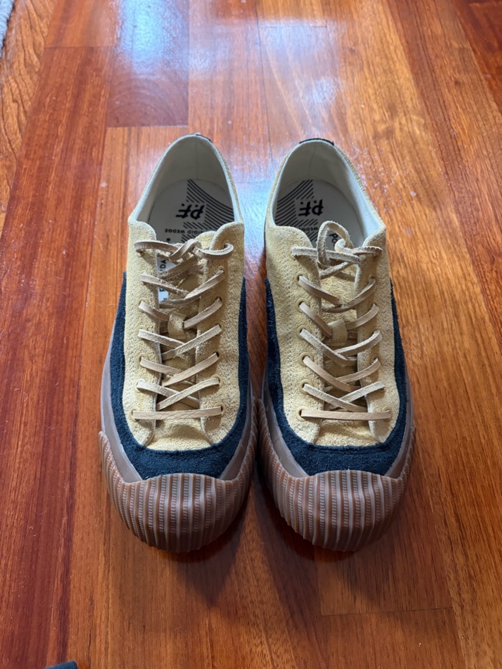 P.F. Flyers Men's Grounder Low-Top Sneakers in Wheat/Gum Suede